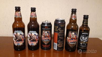 birra iron maiden , motorhead ,ac/dc (vuote)