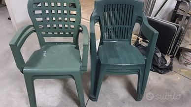 Set 4 Sedie da giardino in plastica monoblocco