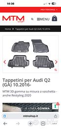 TAPPETI IN GOMMA PER AUDI Q2