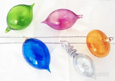 Palline di Natale in vetro soffiato di Murano