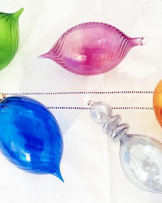 Palline di Natale in vetro soffiato di Murano