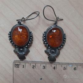Parure Vintage: Orecchini Ambra e Collana Sautoir