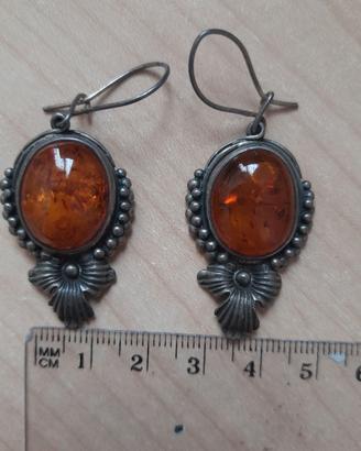 Parure Vintage: Orecchini Ambra e Collana Sautoir