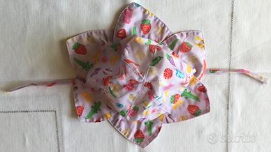 Cappellino estivo bambina rosa con disegni