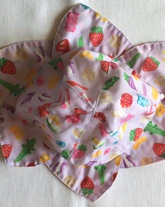 Cappellino estivo bambina rosa con disegni