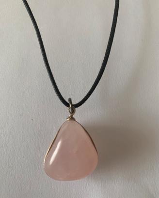 Collana con quarzo rosa