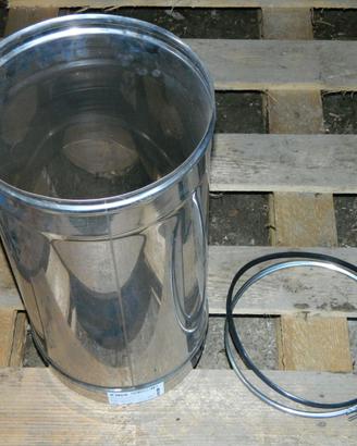 Manicotto per valvola canale fumi AISI 304, 25 cm