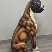 Statua in ceramica cane boxer