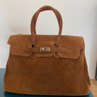 Borsa in pelle in stile Birkin