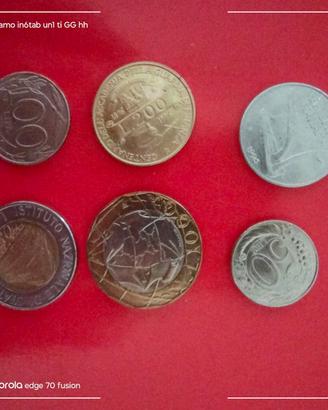 6 monete in lire italiane 1996/97/98