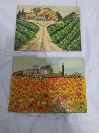 Quadri ad olio paesaggi Toscani