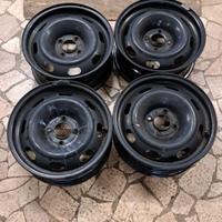 4 - CERCHI IN LAMIERA PEUGEOT 6X15 4X108 ET27 CB 6