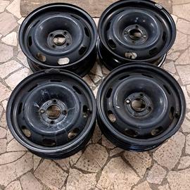 4 - CERCHI IN LAMIERA PEUGEOT 6X15 4X108 ET27 CB 6