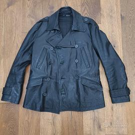 Gazzarrini trench giacca pelle doppiopetto 