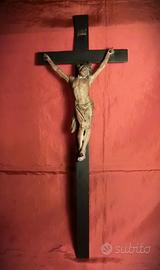 CROCIFISSO CON CRISTO LIGNEO 1700/sec. XVIII PARMA