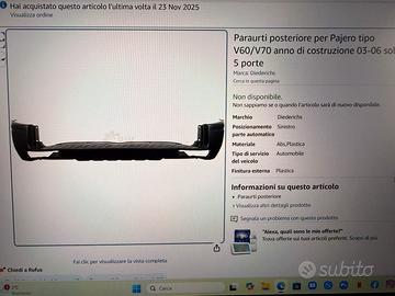 Paraurti posteriore per Pajero Tipo V60/V70