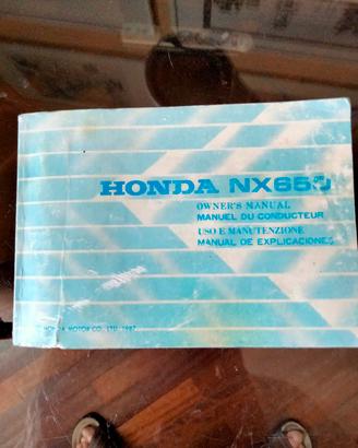 manuale  uso e manutenzione Honda Dominator 650 NX