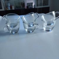 Set 6 tazzine da caffè trasparenti senza piattino 