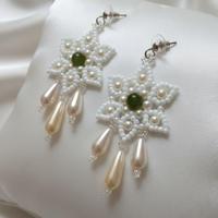 Orecchini Vintage Rococò anni 700 Perle//Giada