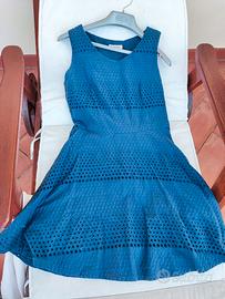 Vestito sangallo traforato blu