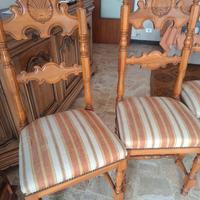 6 sedie da pranzo in legno