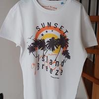 T.shirt panna con stampe Cotton & Silk tg.S