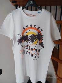 T.shirt panna con stampe Cotton & Silk tg.S