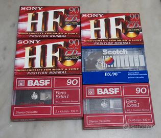 Audiocassette vergini 90 Minuti nuove ed imballate