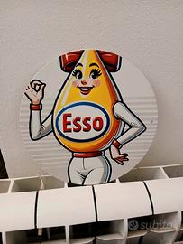 targa alluminio Esso mascotte