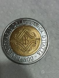 Rara moneta 500 lire centenario banca d'Italia