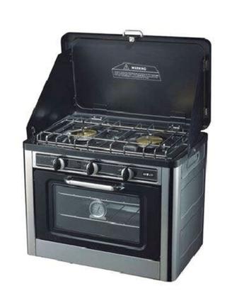 fornelli e forno con mobiletto in alluminio 