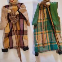 Coppia di Marionette artigianali Vintage 