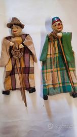 Coppia di Marionette artigianali Vintage 