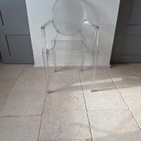 2 sedie plastica  trasparente