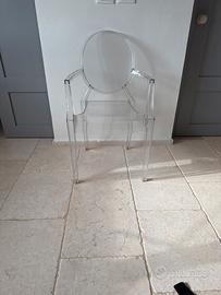 2 sedie plastica  trasparente