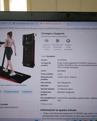 Tapis Roulant Elettrico Pieghevole