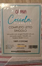Completo letto singolo flanella