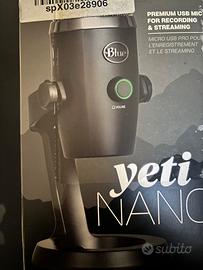 Microfono professionale yeti nano Blue
