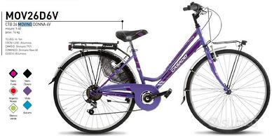 Bicicletta Casadei moving donna 26" 6v