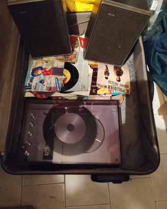 Giradischi anni 80 e dischi in vinile anni 60/80