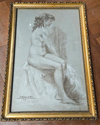 Quadro "Donna Nuda Seduta" Stamoli
