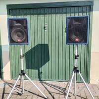 3 Casse attive amplificate 12" sostegni e cavi