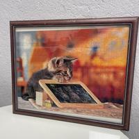 Puzzle completo e incorniciato con gattino