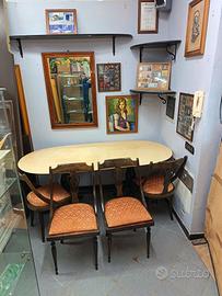 Tavolo ovale con pietra onice +6 sedie