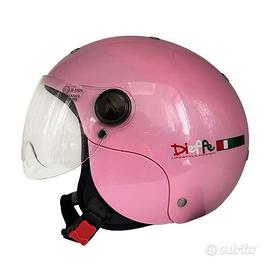 CASCO DIEFFE BABY VISIERA ELICOTTERO ROSA PERLATO