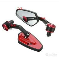 Specchietti bar end moto cafe racer ROSSI retrovis