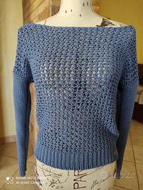 Maglia blu primaverile donna