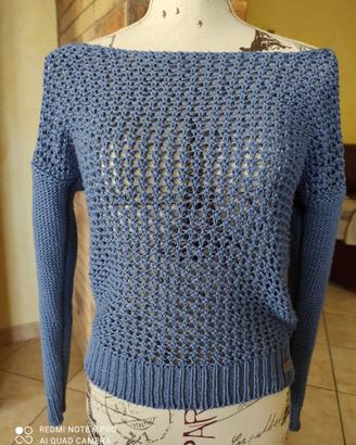 Maglia blu primaverile donna