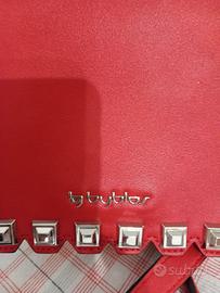 borsa bianca e rossa pelle