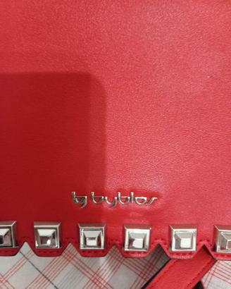 borsa bianca e rossa pelle